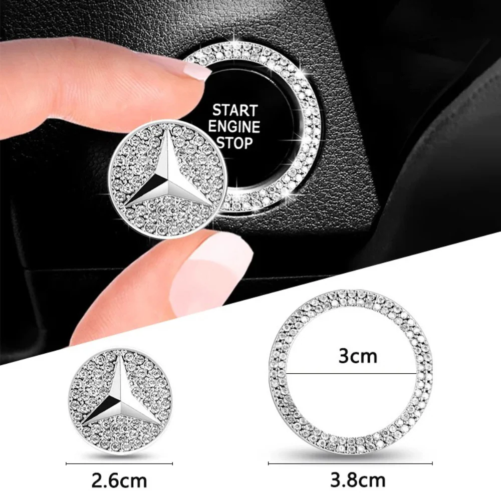 3er-Pack Kristall Startknopf Ringe fürs Auto - Image 4